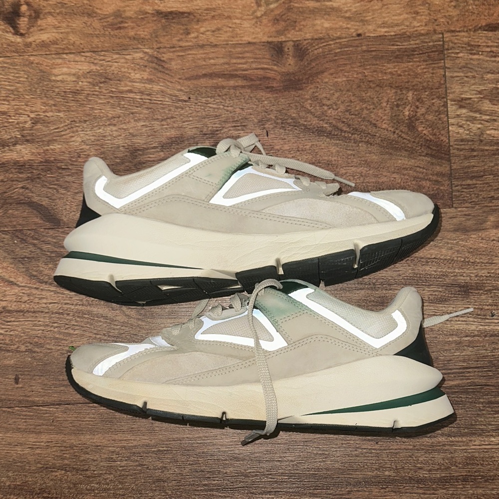 Under Armour Beige and Green Athletic Shoes